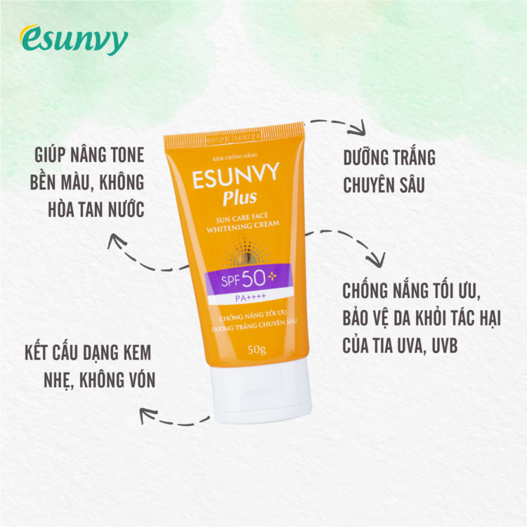 Esunvy Plus Sun care Face Whitening Cream SPF50+/ PA++++ 50g 2